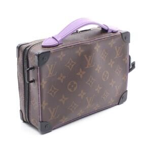 Louis Vuitton Soft Purple Canvas Handbag Leather Macassar Monogram Trunk Brown